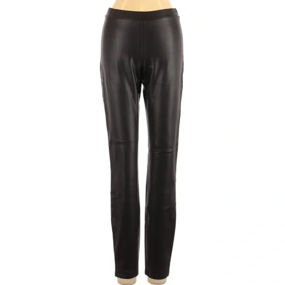 NWT All Saints Women's Isla Black Faux Leather Leggings 0 - Picture 2 of 9